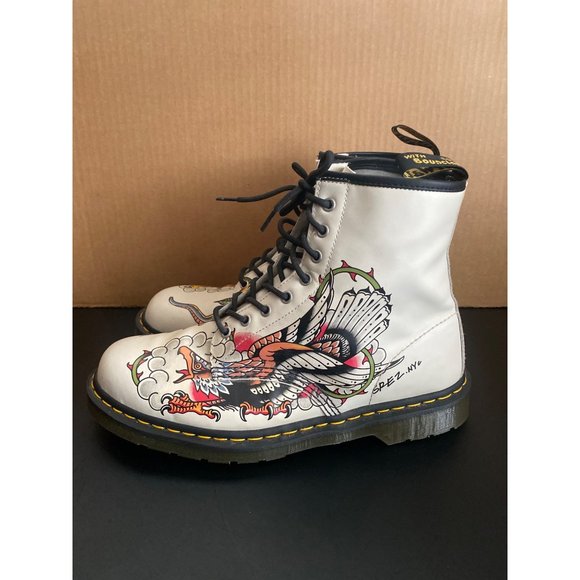 Dr. Martens Other - Dr Martens Men's 1460 Boots White Leather Grez Tatoo US Size 14 NEW w/o Box